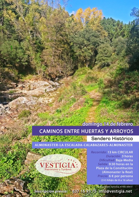 Cartel PASEANDO ENTRE HUERTAS